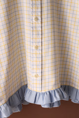 Refashioned Gentlemans Shirt Yellow & Pale Blue Check